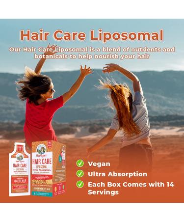 Vegan Sugar-Free Hair Growth Vitamins with Biotin & Hyaluronic Acid - 14 Liquid Pouches | Vitamin D3, E, Selenium | Non-GMO & Gluten-Free - Hair & Skin Care - Buy Online on GoSupps.com