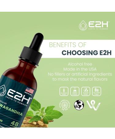E2H Ashwagandha Liquid Drops - All-Natural Ashwagandha Supplement for Stress Relief and Mood Enhancer- Organic Ashwagandha Root Extract Effective Cortisol Manager | Non-GMO Vegan | 2 Fl Oz 2 Fl Oz (Pack of 1) - Buy Online on GoSupps.com