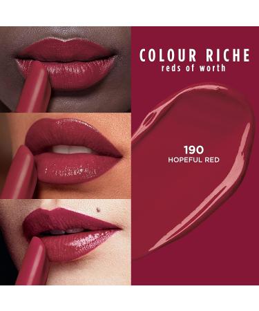 L'Oreal Paris Colour Riche Lipstick - Reds of Worth Hopeful Red 190 | Argan Oil & Vitamin E Formula - Buy Online on GoSupps.com