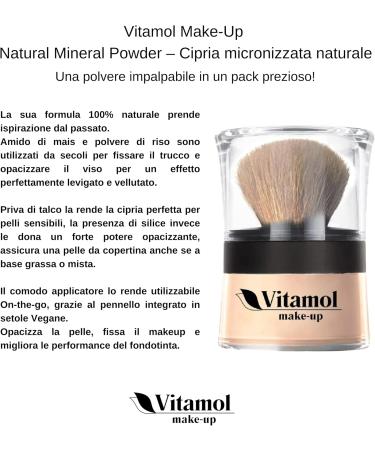Vitamol Make up Natural Mineral Powder Organic Natural Micronized Powder 14g (Cipria) - Buy Online on GoSupps.com