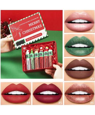 Christmas Lipstick Set Christmas Lip Makeup Kit Christmas Lip Gloss Set Lip Stain Set For Women Christmas Moisturizing Lip Gloss - Buy Online on GoSupps.com
