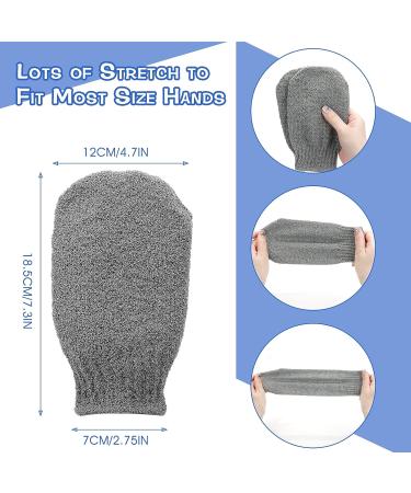 Sibba 2 Pairs Exfoliating Gloves - Body Scrubber for Dirt and Dead Skin Removal - Shower Bath Exfoliator for Tan Removal & Keratosis Pilaris - Grey - Buy Online on GoSupps.com