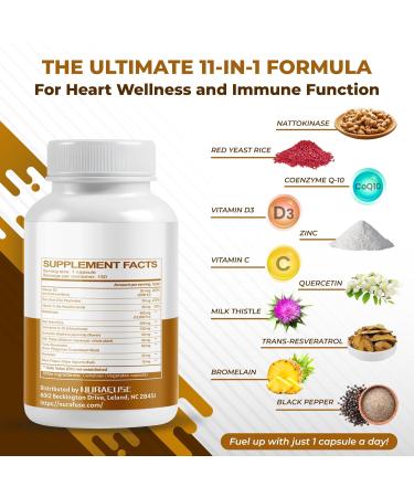 NATTOKINASE 11-in-1 Formula - with Red Yeast Rice Coenzyme Q-10 Quercetin Milk Thistle Resveratrol - Non-GMO Gluten-Free Soy-Free 150 count (pack of 1) - Buy Online on GoSupps.com