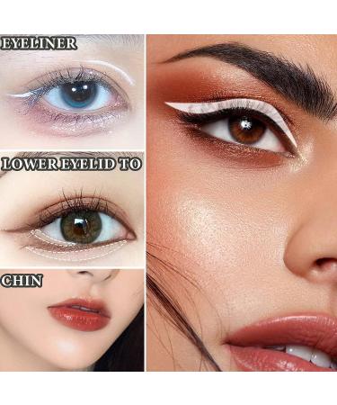 WENJLYJ 12 PCS White Eyeliner Pencils - Professional Long Lasting Waterproof Makeup Pencils for Inner Corner Highlighting - Highly Pigmented Eye Liner Pen Set for Women - Buy Online on GoSupps.com