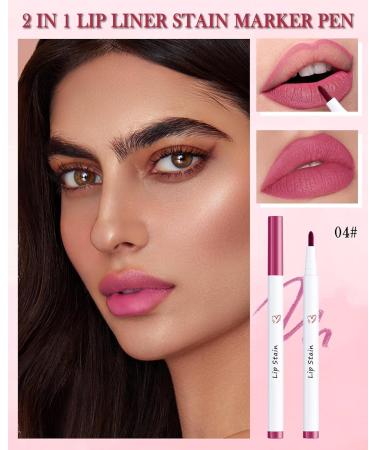 Buy Long-lasting Pink Lip Liner Stain Marker Pen | Waterproof Smudgeproof Lip Tint for Women | Quick Dry Lip Makeup - Buy Online on GoSupps.com
