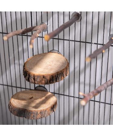 Deloky 8PCS Natural Wood Bird Perch Stand for Parrotlets, Budgies, Cockatiels - Wooden Platform Cage Accessories for Parakeets & Lovebirds - Buy Online on GoSupps.com