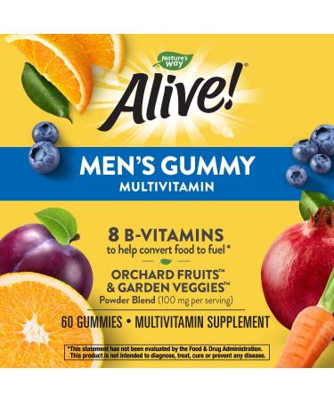 Nature's Way Alive! Men's Gummy Vitamins - 60 Fruit Flavor Gummies for Vitality - Buy Online on GoSupps.com