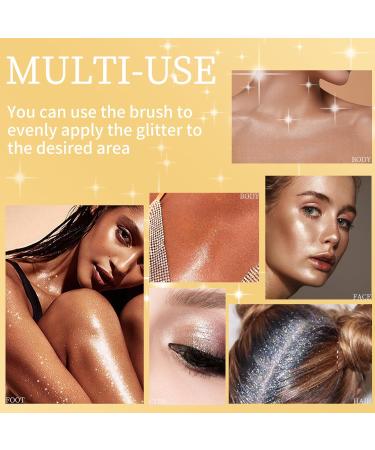 Luxury Body Glitter Powder & Face Highlighter - Sparkling White Loose Makeup for Eyes Hair & Lips - Perfect for Festivals & Events - Buy Online on GoSupps.com
