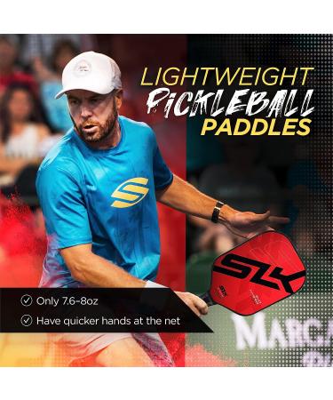 SLK Evo Hybrid & Soft Pickleball Paddles | Premium Fiberglass & Carbon Fiber Construction | Red/Black Design | Polymer Power & Soft Core Technology - Buy Online on GoSupps.com