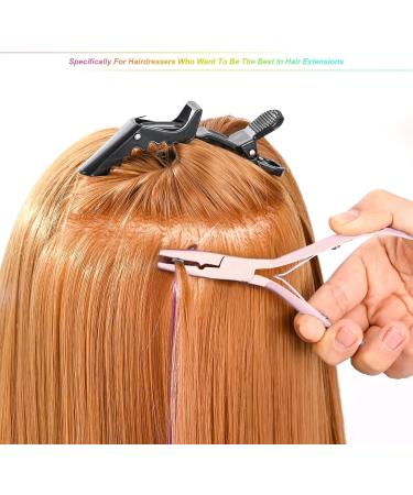 EHDIS Hair Extensions Tools Kit 2 Stainless Steel Pliers for Hair Apply&Remove Micro Ring Loop 2 Loop Needle Threader Pulling Hook 2 Clip Multi Functional Hair Extension Tool Pink - Buy Online on GoSupps.com
