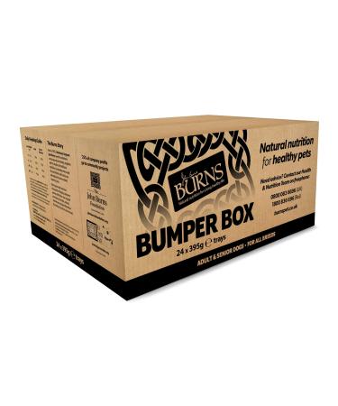 Burns Pet Nutrition Wet Dog Food For Adult and Senior Dogs 24 x 395g Variety Box 8 x Free-range Chicken 8 x Wholesome Turkey 4 x Hearty Lamb 4 x Wild Fish
