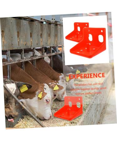 FRCOLOR 2pcs Cattle and Sheep Lick Brick Box Plastic Stand Lamb Feeding Bucket Animal Husbandry Supply Trays 16.6x16.6cm Orange - Buy Online on GoSupps.com