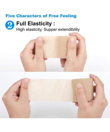 Cohesive Bandage Wrap 2x15ft - Self-Adhesive Tape for Sport Injury, Wound Care - Flexible, Breathable Vet Wrap for Pets - Athletic Elastic Stretch Band - Buy Online on GoSupps.com