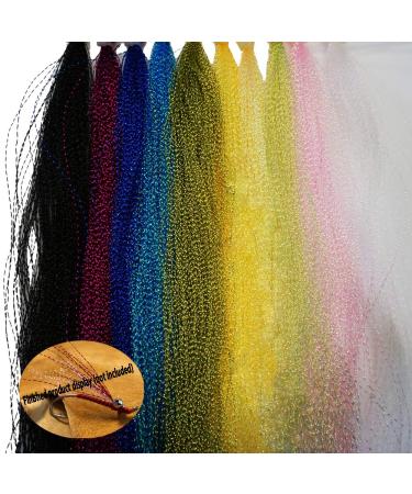 GREATFISHING 230 Strands 10 Best Color/Set Sparkle Crystal Flash Flashabou Tinsels Fly Fishing Line Hook Lure Flash Flies Decorating Fly Tying Material Dry Flies