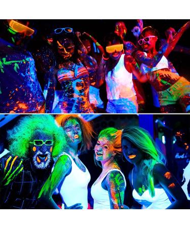 Glow in The Dark Body Face Paint Crayons - 12pcs Neon UV Fluorescent Makeup Kit for Halloween, Masquerade, Blacklight Parties - Kids & Adults - Buy Online on GoSupps.com