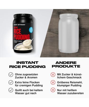 Body Attack Rice Pudding 1 kg - Vegan Breakfast & Pre-Workout Snack | High-Quality Complex Carbohydrates - Buy Online on GoSupps.com