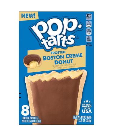 Pop-Tarts Frosted Boston Crme Donut 13.5oz Box (8 Pop-Tarts) - Breakfast Foods & Kids Snacks - Buy Online on GoSupps.com
