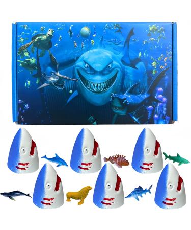 Shark Bath Bombs for Kids with Surprise Inside SEA Animals - Natural and Safe Bath Bombs Gift Set for Girls & Boys - Multicolored Organic Bubble Bath. Multi-colored