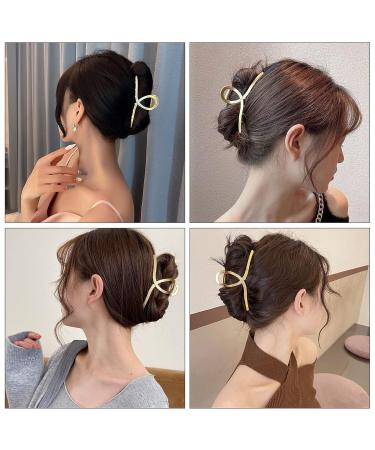 Shop Stylish Pop Full 3-Piece Large Metal Hair Clips for Women | Slipproof Hair Needles - Rose Gold Silver & Gold - Buy Online on GoSupps.com