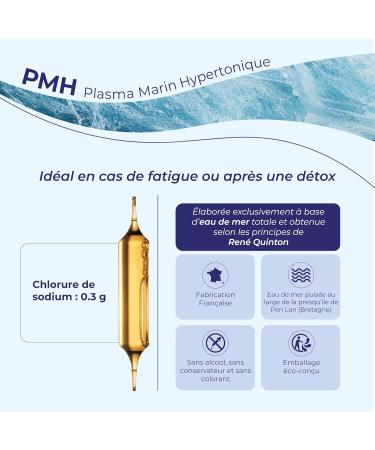 OLIGOC AN PMH Hypertonic Marine Plasma Principles of Quinton Made in France 20 ampoules of 10 ml - Buy Online on GoSupps.com