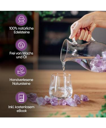 Puraja Amethyst Gemstones Set - Natural Raw Stones for Healing Water and Chakra Use | Premium 1000g Pure Crystals - Buy Online on GoSupps.com