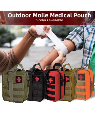 Crisis First Aid Bag | Empty Molle Tactical EDC IFAC Pouch for Outdoor & Travel | Versatile Camping Gadget & Motorcycle Pharmacy Belt Bag - Buy Online on GoSupps.com