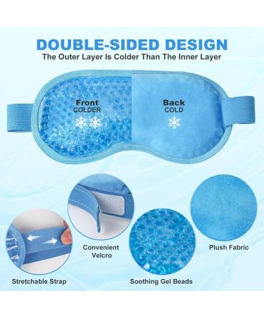 CandyFouse 2 Pack Gel Eye Mask - Reduce Dark Circles - Reusable Cold/Hot - Plush Fabric - Women Eye SPA - Stress Relief - Beauty Care - Blue (2PCS) - Buy Online on GoSupps.com
