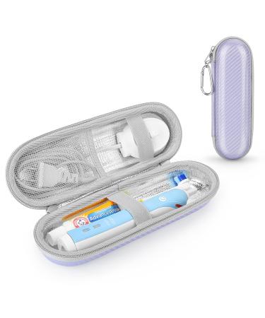 Case for Braun Oral B/ Oral-b Pro/ Philips Sonicare/ Fairywill Sonic Electric Toothbrush with Accessories Storage Portable Holder Travel Protective Cover (Purple)