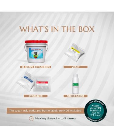 BestwineAmerica Miracle Grape Extraction Red Style Wine Making Kit 2L Wine Kit Makes 23L of Wine - Cabernet Sauvignon - Buy Online on GoSupps.com