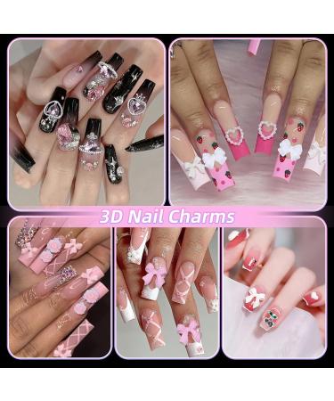 Shop 3D Nail Charms & Gems - Assorted Bows Flowers Butterflies & Rhinestones for Stunning DIY Nail Art - Buy Online on GoSupps.com