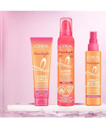 L'Oreal Paris Dream Lengths Super Curls Mousse For Long Wavy Curly Hair With Castor Oil Hold and Definition 200ml - Buy Online on GoSupps.com