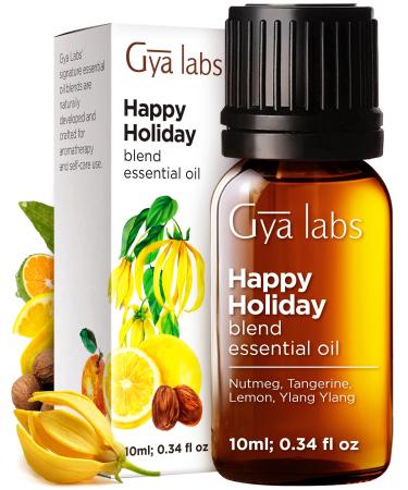 Gya Labs Happy Holiday Essential Oil Blend - Comforting & Uplifting, Festive Season Aromatherapy Oil (0.34 Fl Oz)