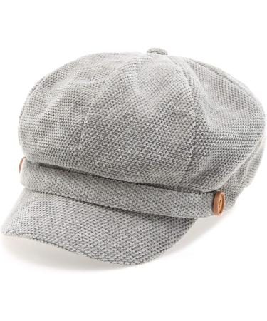 MIRMARU Women's Classic Chenille Grey Baker Boy Cap - Winter Cozy Hat - Buy Online on GoSupps.com