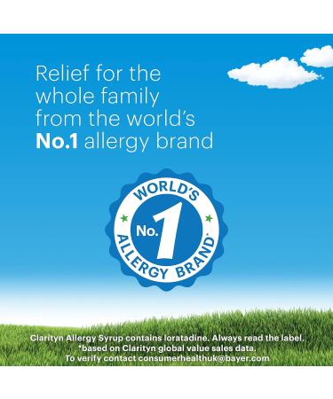 Clarityn Allergy 1mg/ml Syrup - 24 Hour Relief - Sugar Free - Lactose Free - Mixed Berries Flavour - 60ml - Buy Online on GoSupps.com