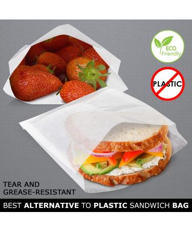 200 Pack Plain Glassine Wax Paper Sandwich Bags - Grease Resistant Parchment White Glossy - 7 x 6 x 1 Inches - Food Snack Wraps Baggies Sleeves - 200 Count - Buy Online on GoSupps.com