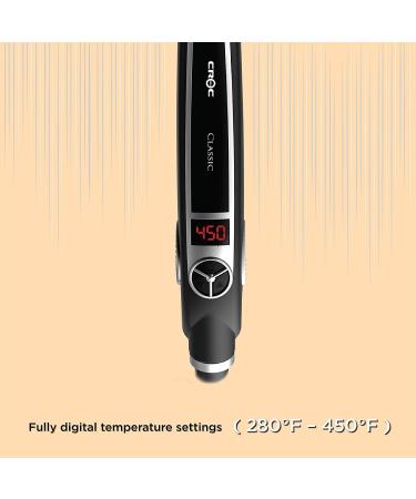 Titanium Flat Iron 1.5 Inch - CROC Classic Silver for Smooth & Sleek Hair - Buy Online on GoSupps.com