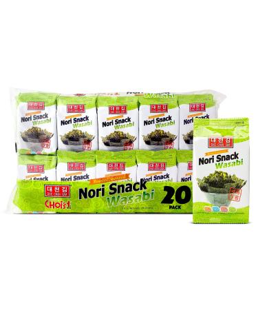 Daechun(Choi''s1) Wasabi Seaweed Snacks, 20 Pack, Vegan, Keto, Gluten Free, Product of KoreaProduct of Korea