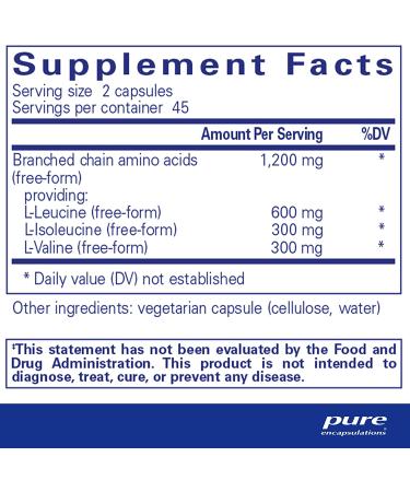Pure Encapsulations BCAA Capsules - Muscle Support Supplement - 90 Count - Buy Online on GoSupps.com