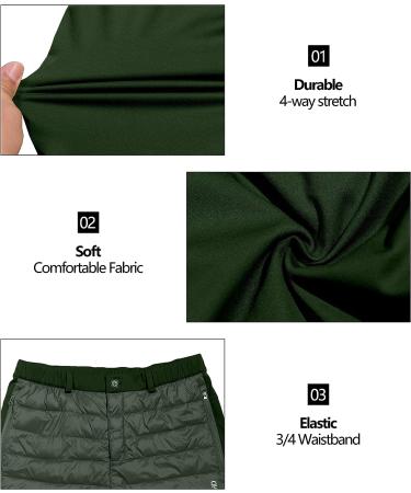 Little Donkey Andy Men's Lightweight Puffy Ski Pants | Insulated Winter Snow Pants | Dark Green | Large - Buy Online on GoSupps.com