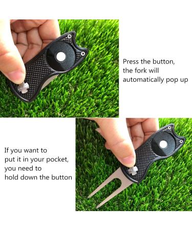 FINGER TEN Golf Divot Repair Tool and Ball Marker (2 Pack) - Magnetic with US Markers - Gift for Men Women - Black - Buy Online on GoSupps.com