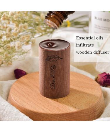 Personalized Wood Diffuser - Custom Engraved Cylindrical Essential Oil Diffuser for Weddings & Events | Bulk 5PC Round Diffusers - Buy Online on GoSupps.com
