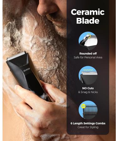 GLAKER 2-in-1 Body Trimmer for Men | Waterproof Ball Shaver & Groin Groomer | Ceramic Blades | Perfect Manscaping Tool - Buy Online on GoSupps.com