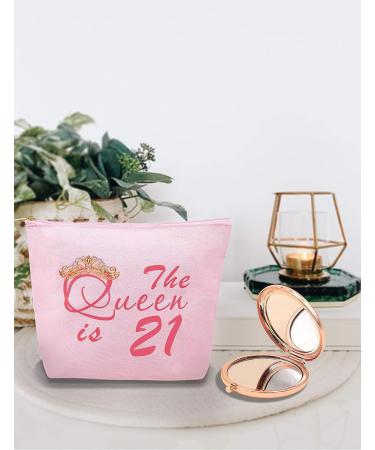 21st Birthday Gifts for Her - Finally 21 Rose Gold Decorations with Mirror and Bag - Perfect Gift for 21 Year Old Women - Buy Online on GoSupps.com