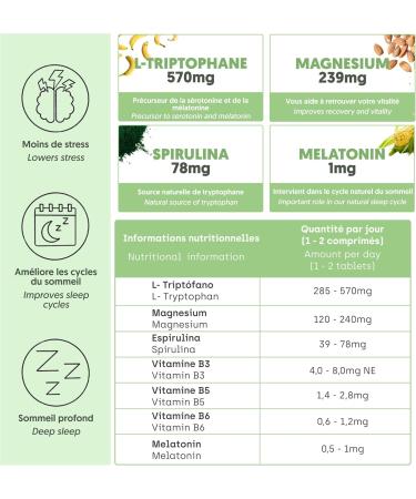 Pharmaceutical Grade Melatonin + Tryptophan | High Potency Product | Perfect Sleep Energy Focus Well-being - Buy Online on GoSupps.com