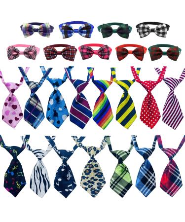 Allazone 24pcs Dog Neckties Dog Ties Adjustable Pet Neck Tie for Small Medium Puppy Cat Kitten Party Festival Birthday Gift Valentine's Holiday Wedding Assorted Doggies Grooming Supplies Accessories