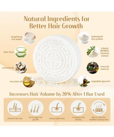 Rice Water Shampoo Bar - 2 in 1 Vegan Solid Shampoo & Conditioner for Hair Growth | Eco-Friendly pH Balanced Zero Waste - 3.5oz - Buy Online on GoSupps.com