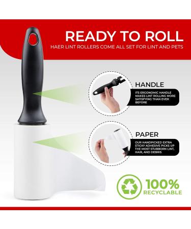 PET HAIR REMOVAL: Haer Lint Rollers 4 Pack - 220 Extra Sticky Sheets - Clothes Lint Remover - Buy Online on GoSupps.com