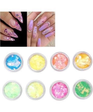 Nail Glitter Sequins Nail Flakes 8 Boxes Nail Accessories Cute Beautiful for Home for Salon - Buy Online on GoSupps.com