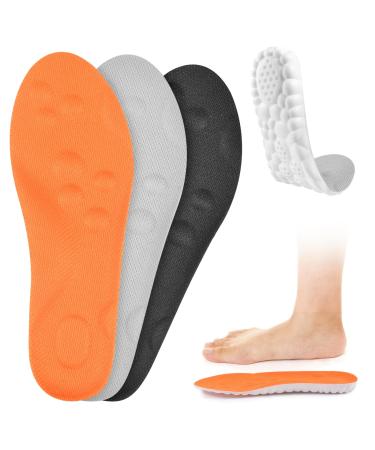 3 pairs of orthopedic insoles heel spur Settings Senkproge foot shoe inserts orthopedic for men & women breathable and relieve foot pain ideal insole for hiking running size (41-42)