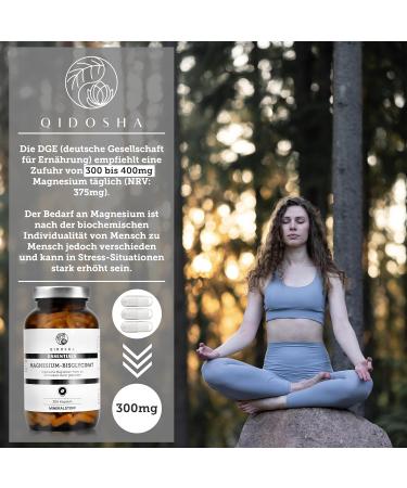 Qidosha Magnesium Bisglycinate Capsules - 300 Organic Magnesium Gummies (1500 mg) for Optimal Health | Pharmacy Glass Packaging - Buy Online on GoSupps.com